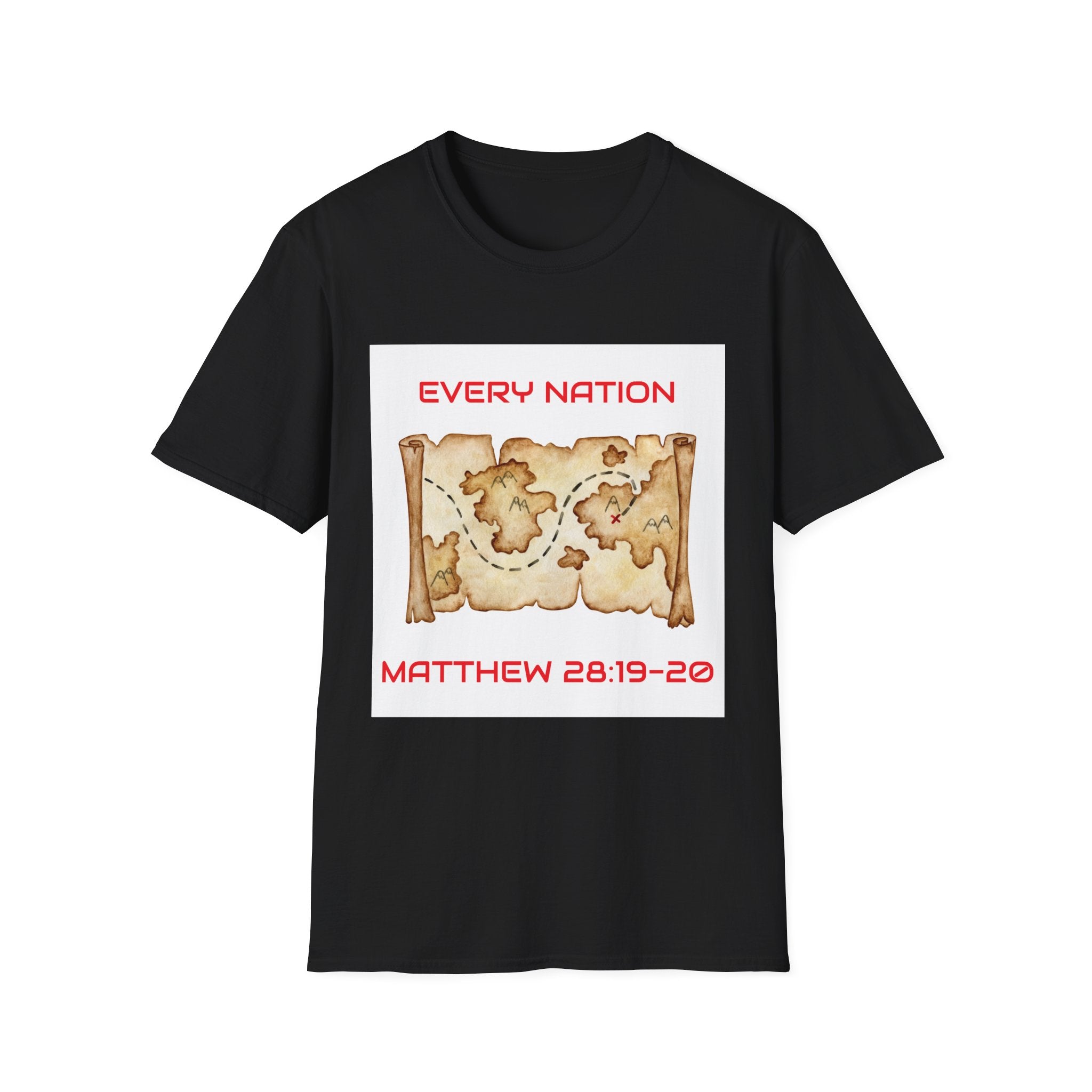 Every Nation Unisex Softstyle T-Shirt, Inspirational Tee, Faith-Based Apparel, Christian Gift, Scripture Shirt