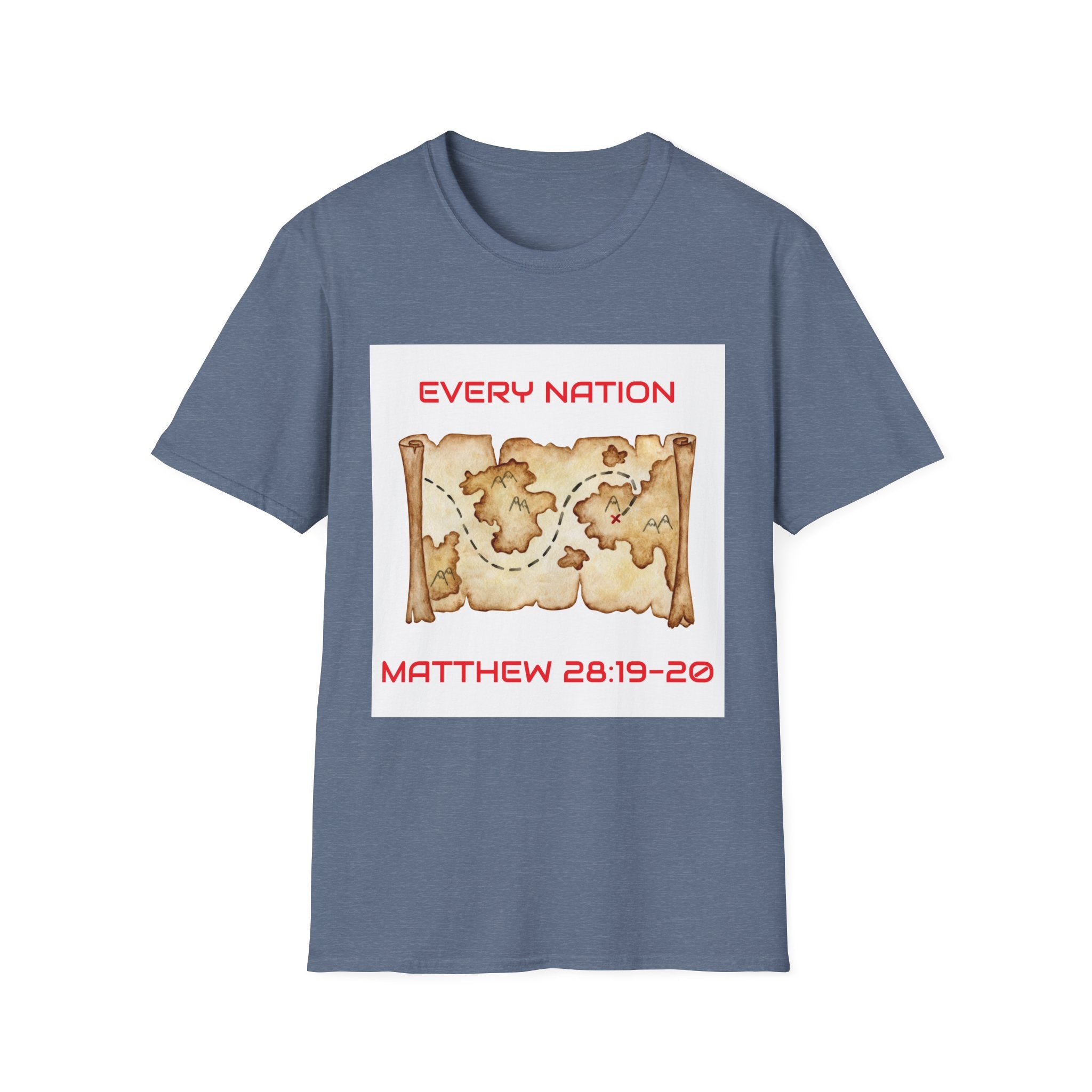 Every Nation Unisex Softstyle T-Shirt, Inspirational Tee, Faith-Based Apparel, Christian Gift, Scripture Shirt