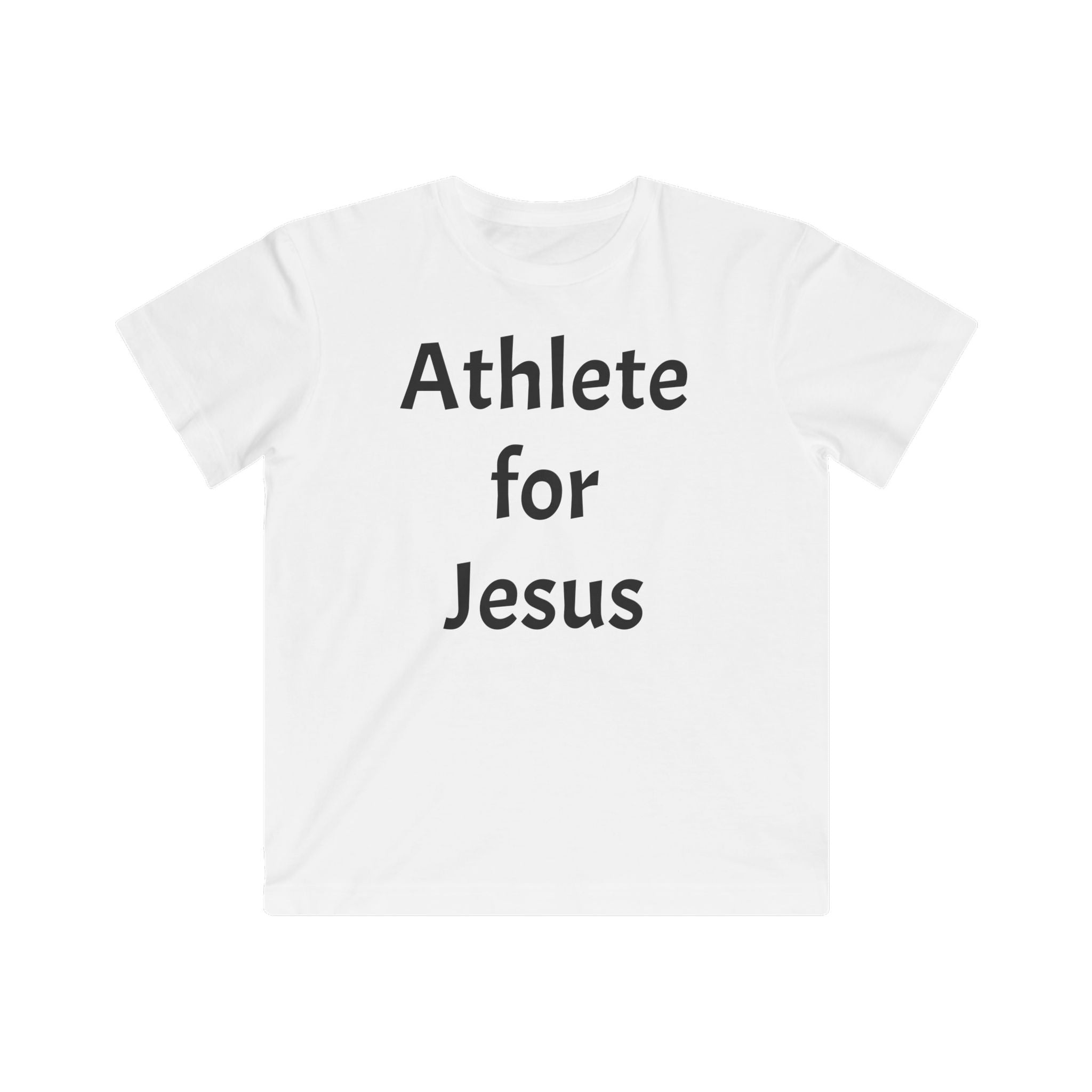 Kids Christian T-Shirt - Athlete for Jesus, Youth Tee, Faith Apparel, Religious Gift, Sportswear for Kids