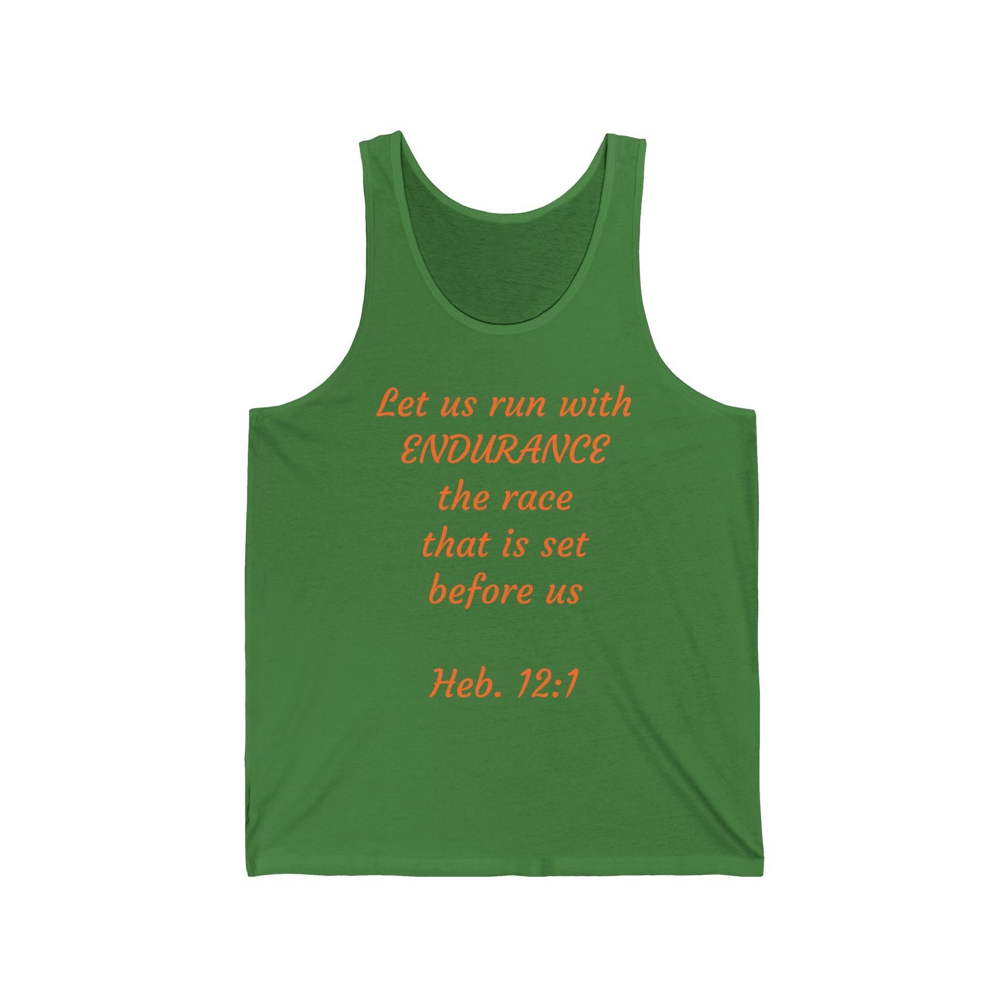 Inspirational Tank Top - Let Us Run with Endurance, Workout Gear, Fitness Apparel, Running Shirt, Bible Verse Clothing