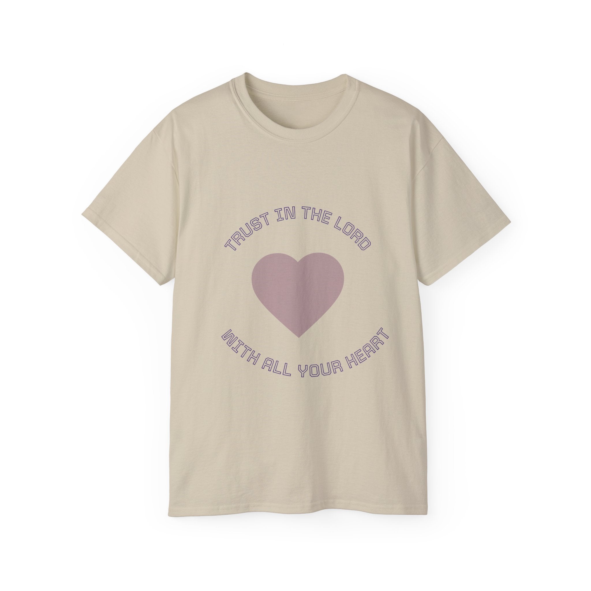 Faith-Inspired Unisex Tee, Inspirational Shirt, Religious Gift, Trust in the Lord T-Shirt, Heart Design, Christian Apparel