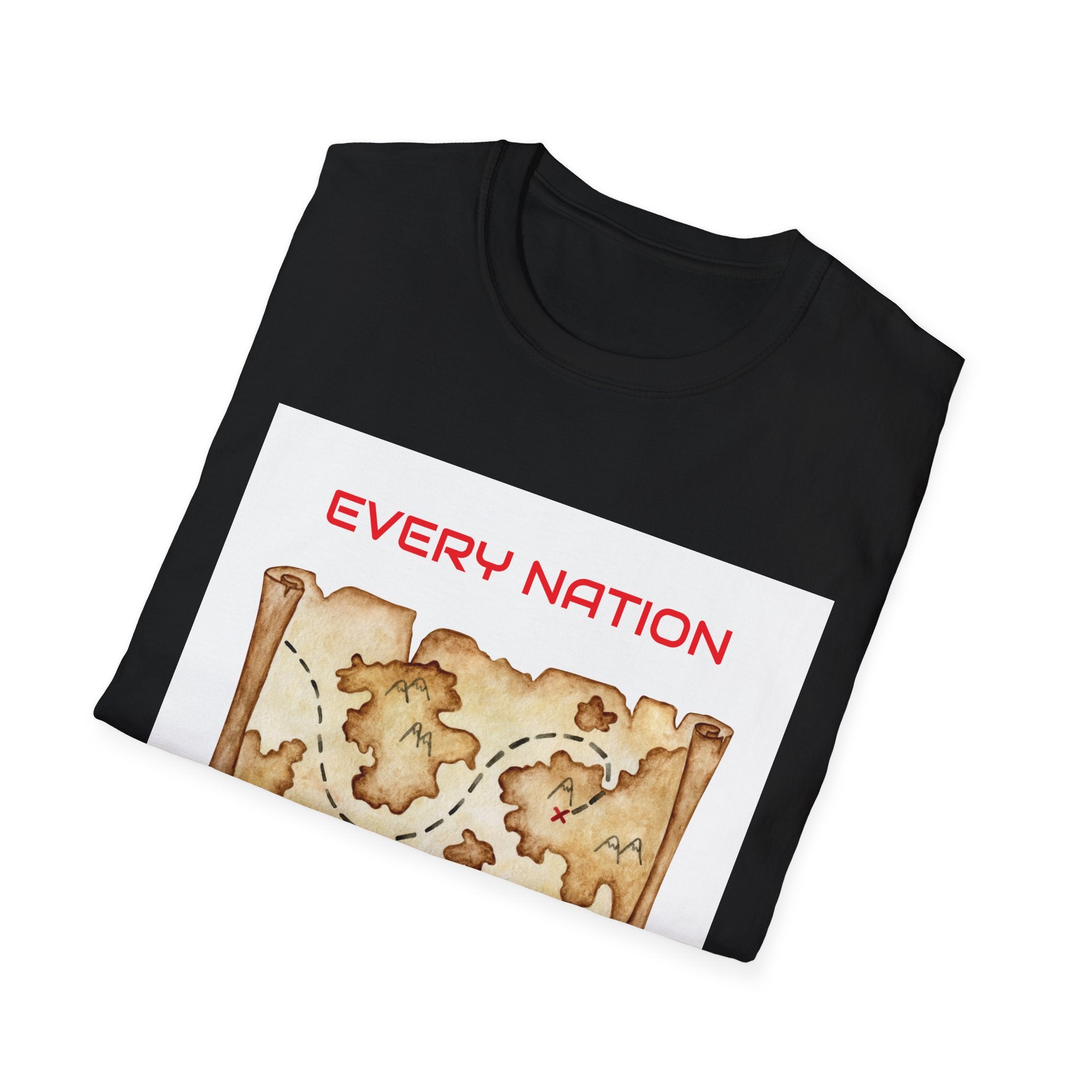 Every Nation Unisex Softstyle T-Shirt, Inspirational Tee, Faith-Based Apparel, Christian Gift, Scripture Shirt