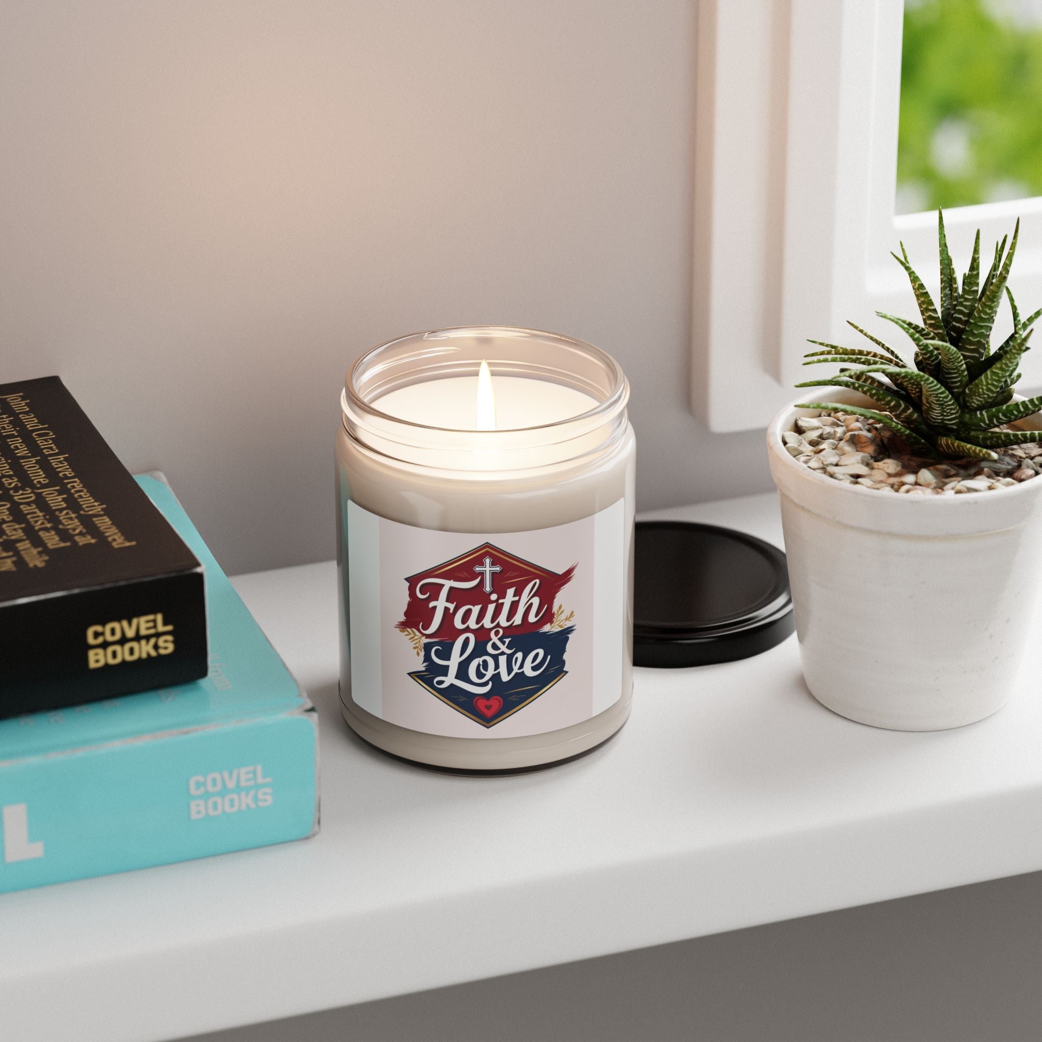 Faith & Love Scented Soy Candle - Perfect Gift for Home, Weddings, Relaxation, Spirituality, Aromatherapy