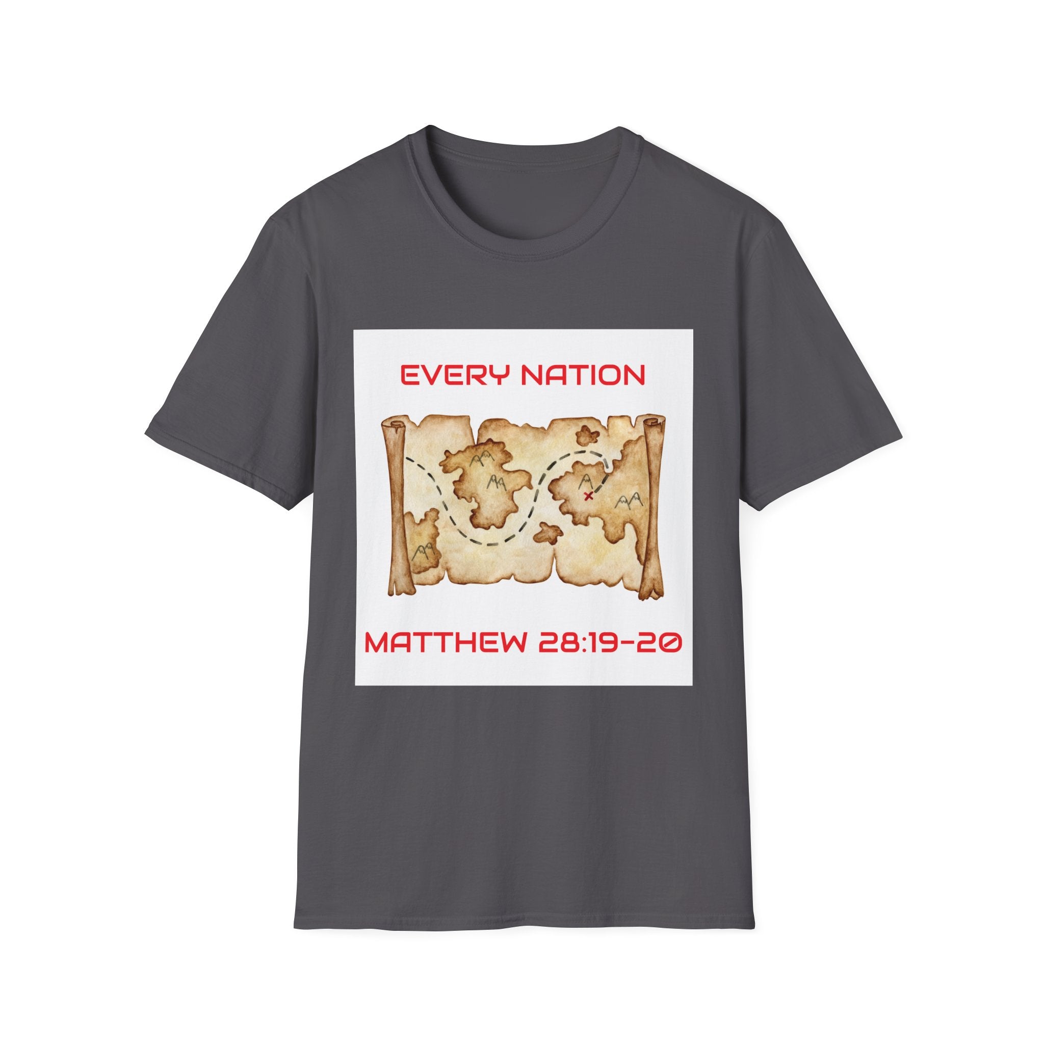 Every Nation Unisex Softstyle T-Shirt, Inspirational Tee, Faith-Based Apparel, Christian Gift, Scripture Shirt