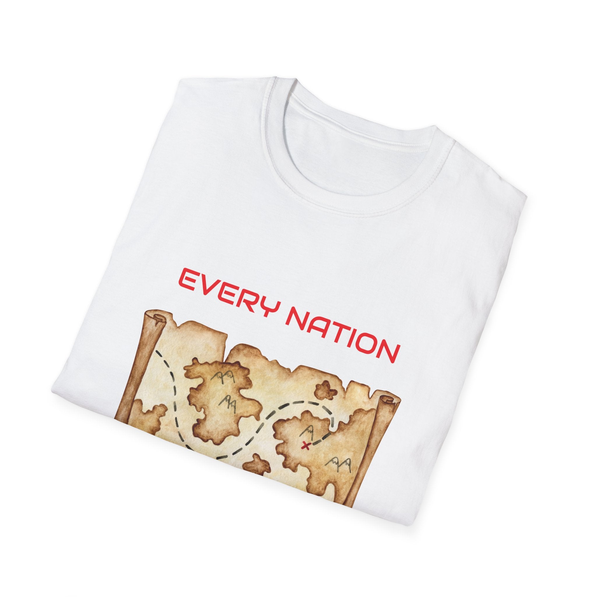 Every Nation Unisex Softstyle T-Shirt, Inspirational Tee, Faith-Based Apparel, Christian Gift, Scripture Shirt