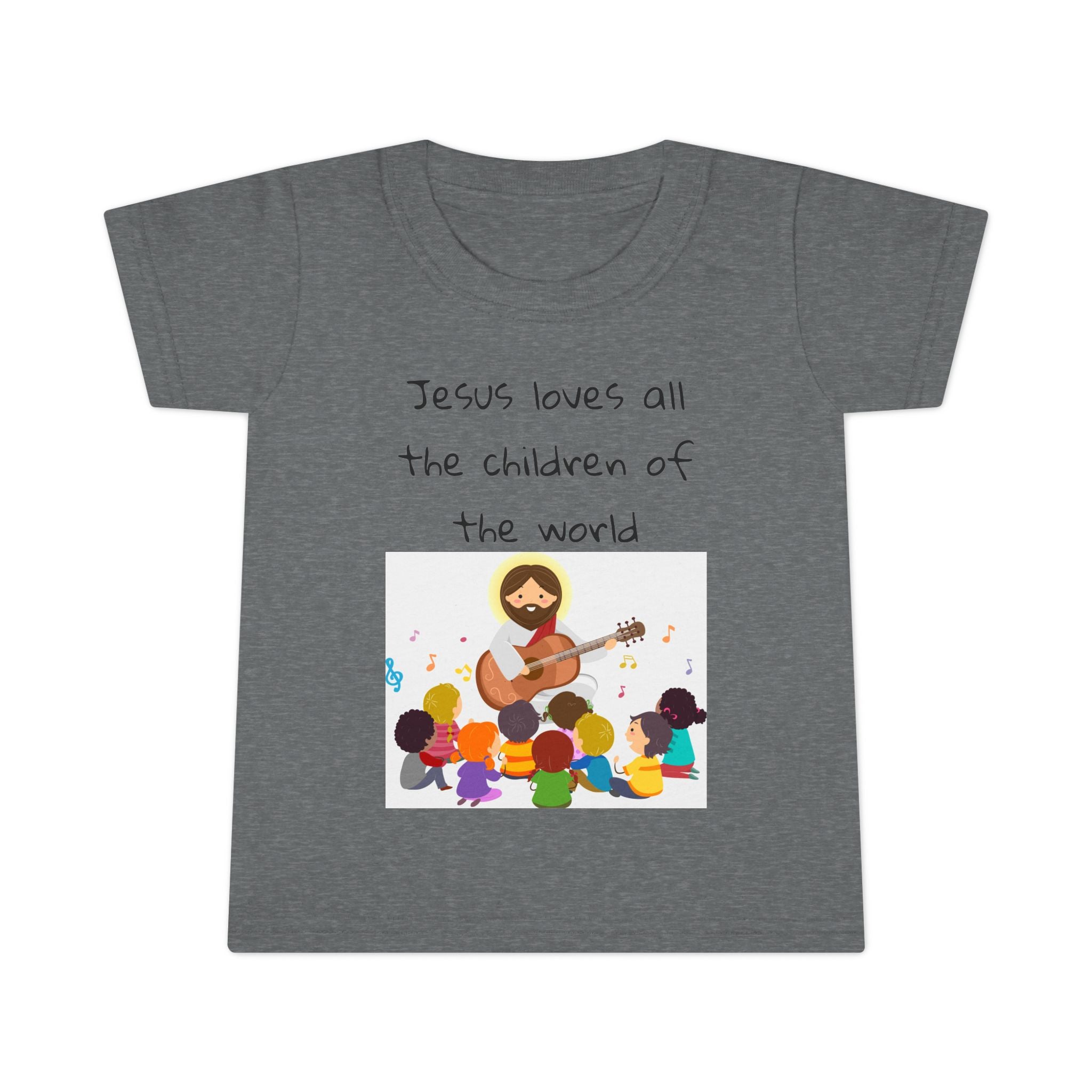 Jesus Loves All Children Toddler T-Shirt, Cute Kids Tee, Religious Gift, Christian Apparel, Baby Shower Gift, Faith-Based Toddler Top