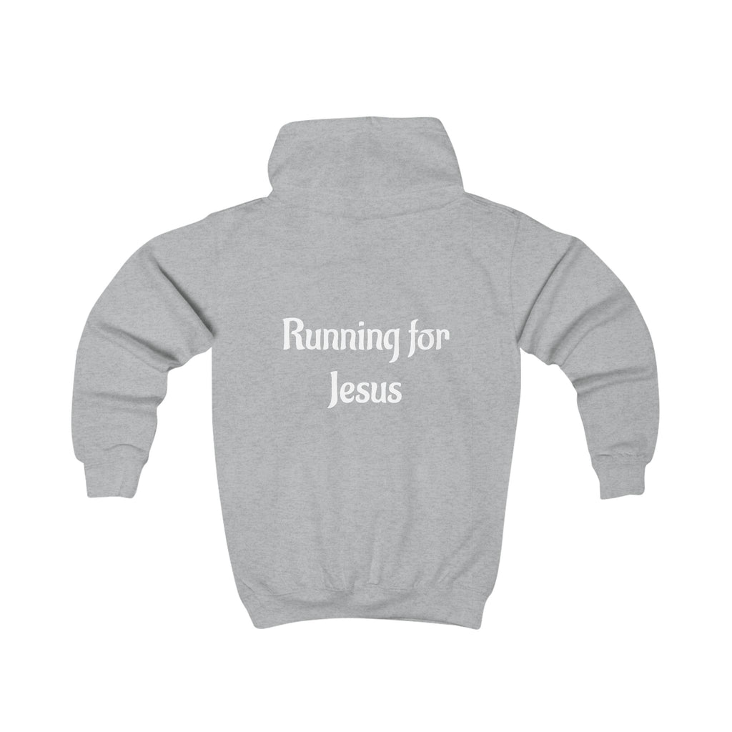 Bright Kids Hoodie with 'Running for Jesus' Print, Perfect for Daily Wear, Church Events, and Family Outings, Ideal Gift for Kids