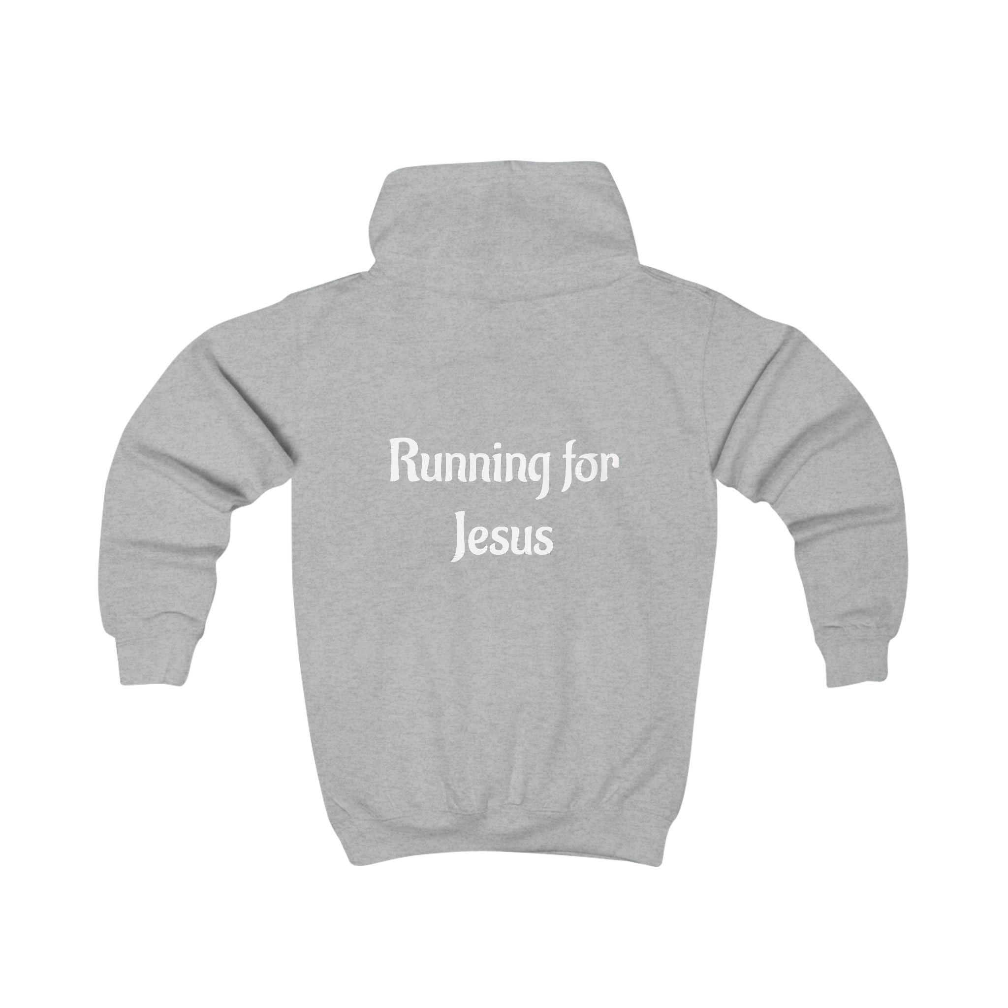 Bright Kids Hoodie with 'Running for Jesus' Print, Perfect for Daily Wear, Church Events, and Family Outings, Ideal Gift for Kids