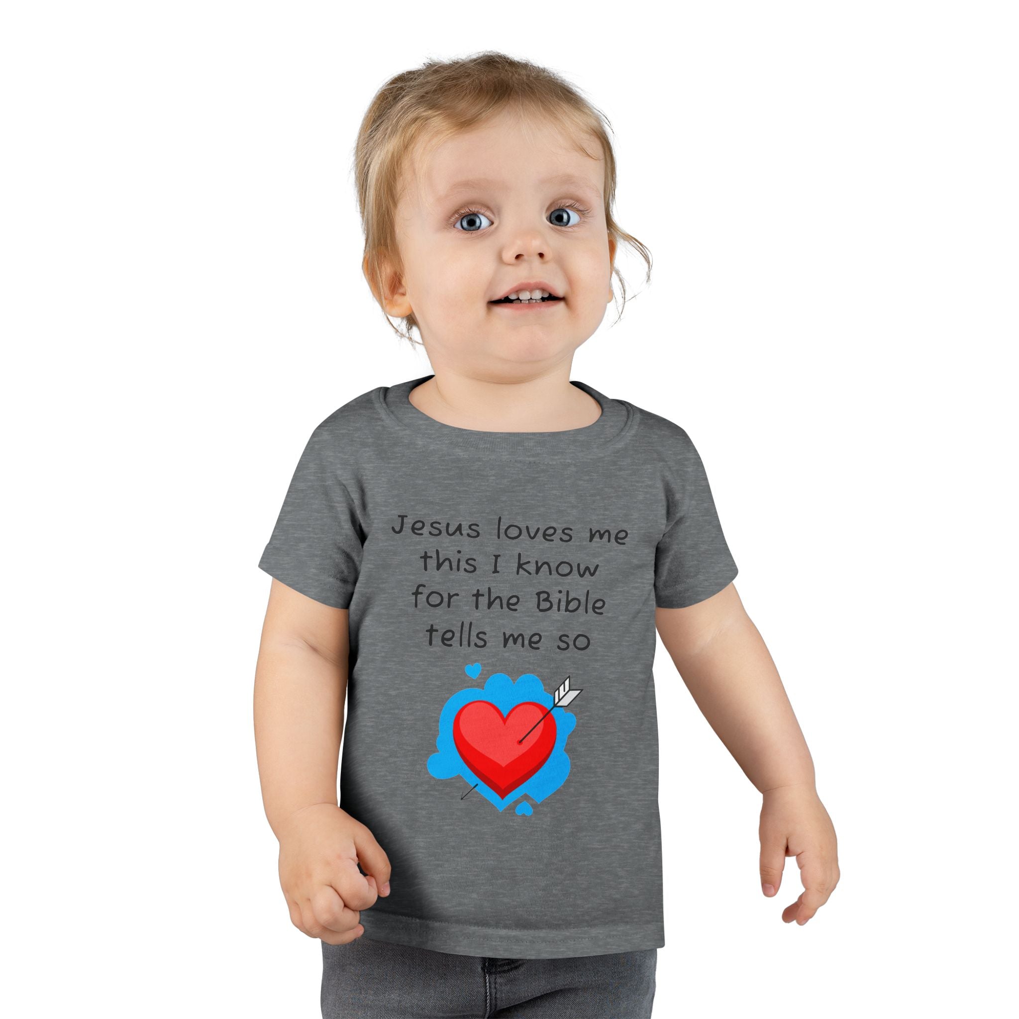 Jesus Loves Me Toddler T-Shirt, Cute Christian Kids Tee, Faith-Based Gift, Baby Baptism, Bible Verse Shirt