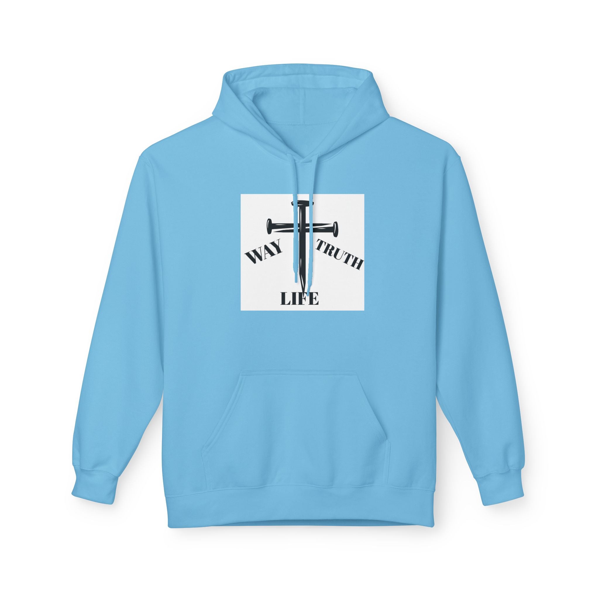 Way Truth Life Inspirational Fleece Hoodie, Motivational Sweatshirt, Unisex Hoodie for Everyday Wear, Faith-Based Gift, Casual Comfort