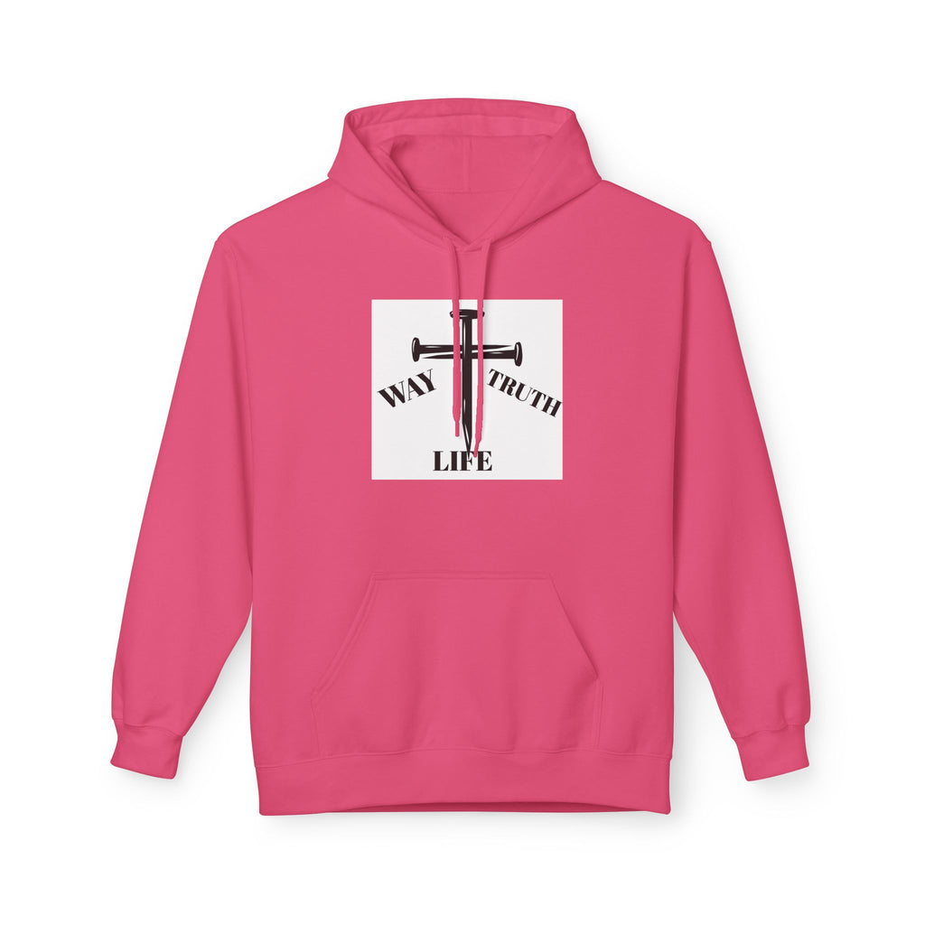 Way Truth Life Inspirational Fleece Hoodie, Motivational Sweatshirt, Unisex Hoodie for Everyday Wear, Faith-Based Gift, Casual Comfort