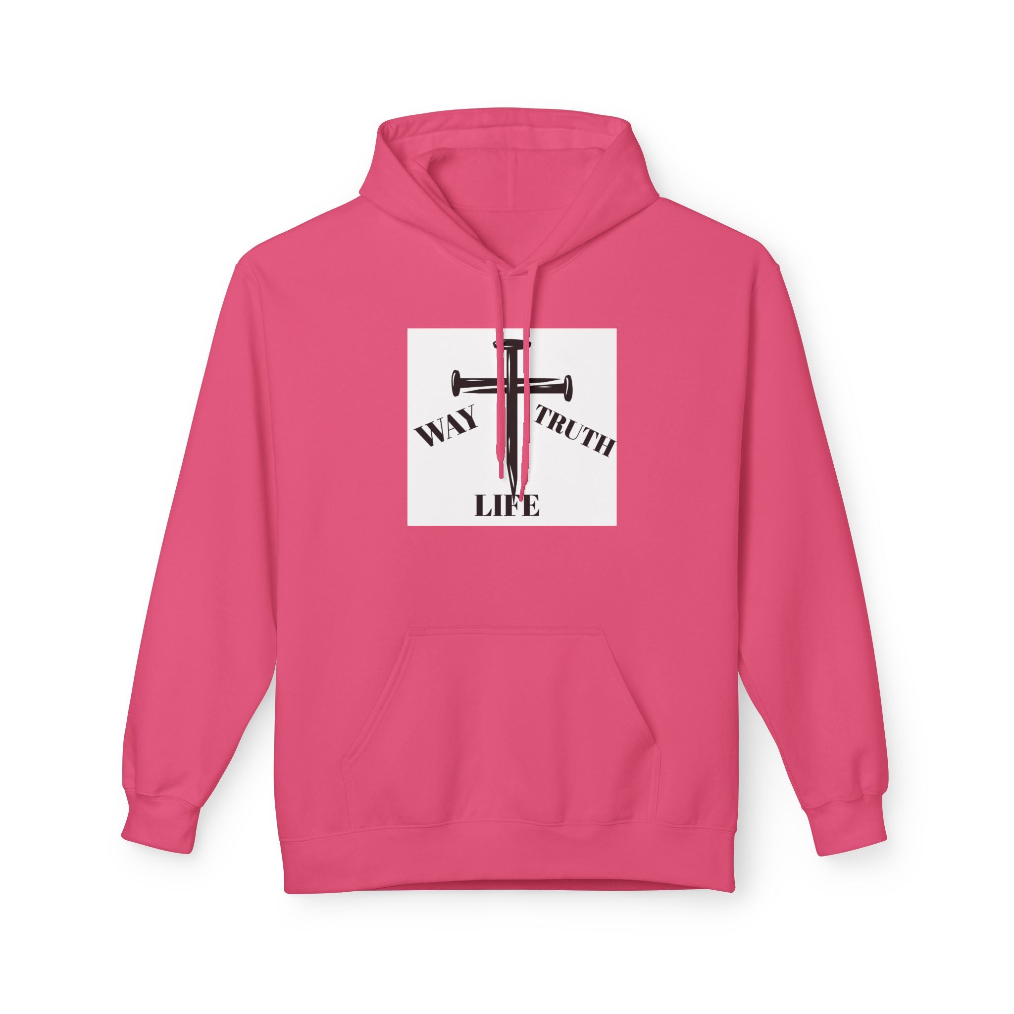 Way Truth Life Inspirational Fleece Hoodie, Motivational Sweatshirt, Unisex Hoodie for Everyday Wear, Faith-Based Gift, Casual Comfort