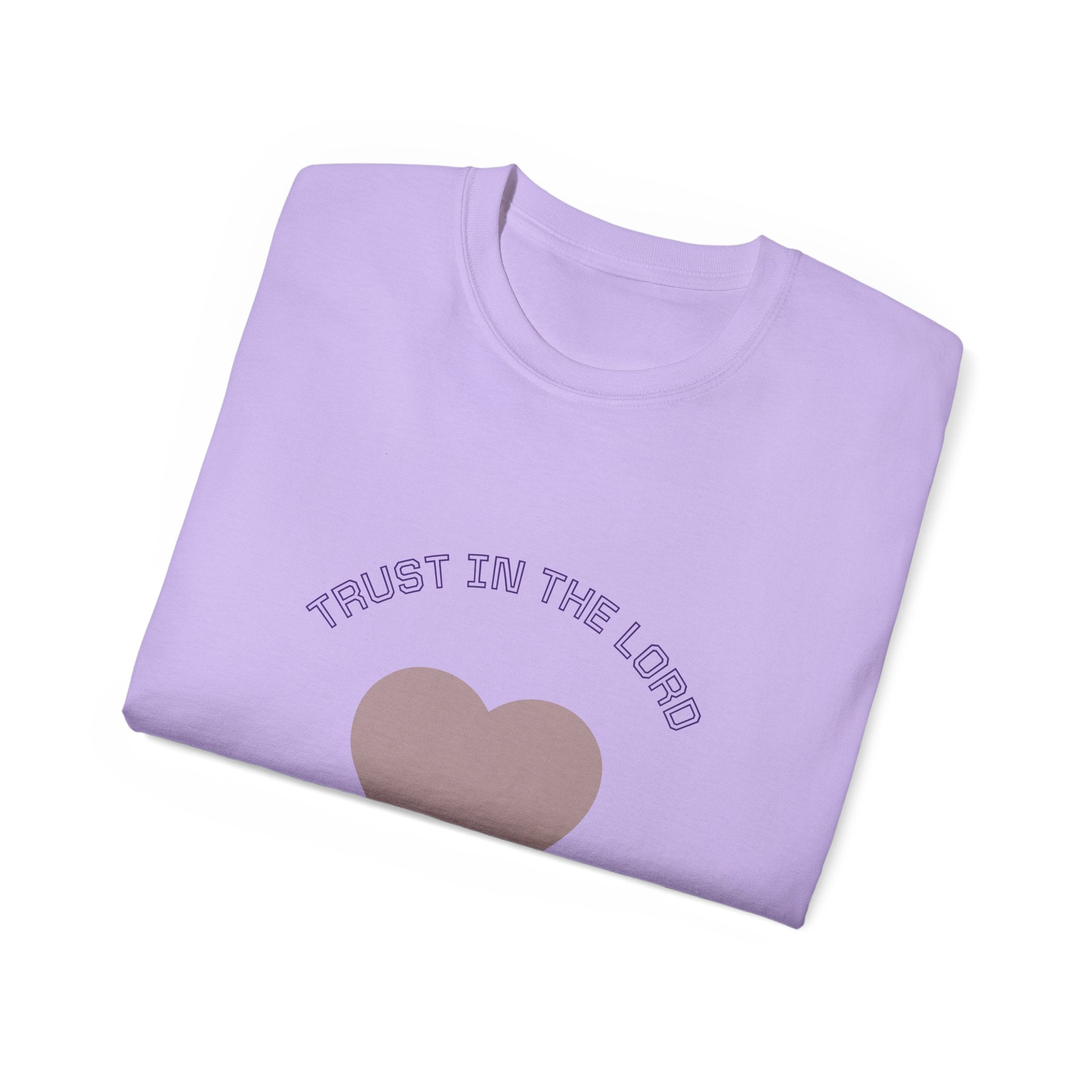 Faith-Inspired Unisex Tee, Inspirational Shirt, Religious Gift, Trust in the Lord T-Shirt, Heart Design, Christian Apparel